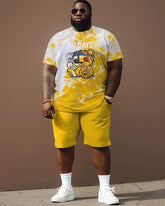 Street Casual Pad Dye Bear Print Large Men's Suit